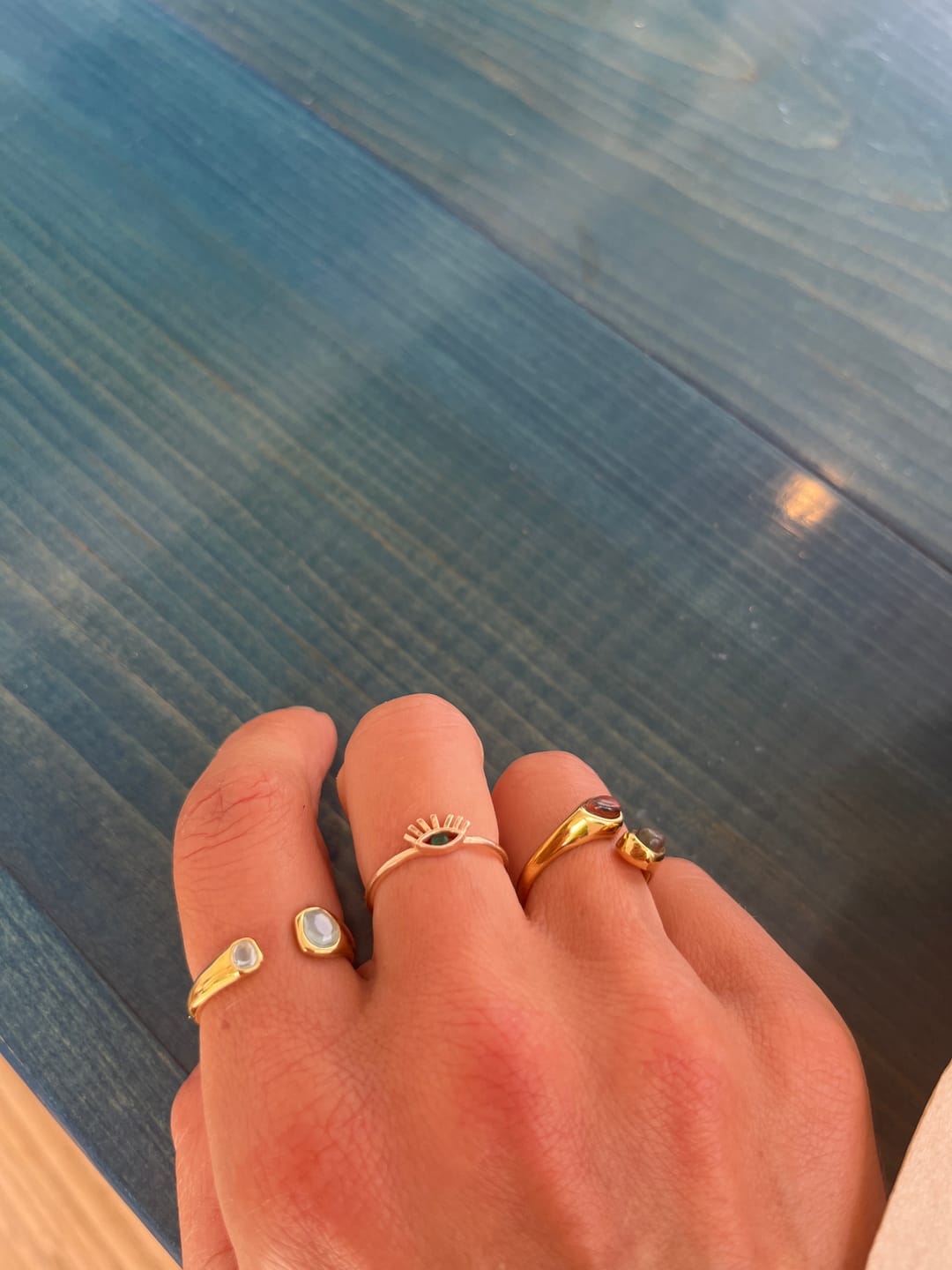 Customer photo review of Vintage Aquamarine Wrap Ring