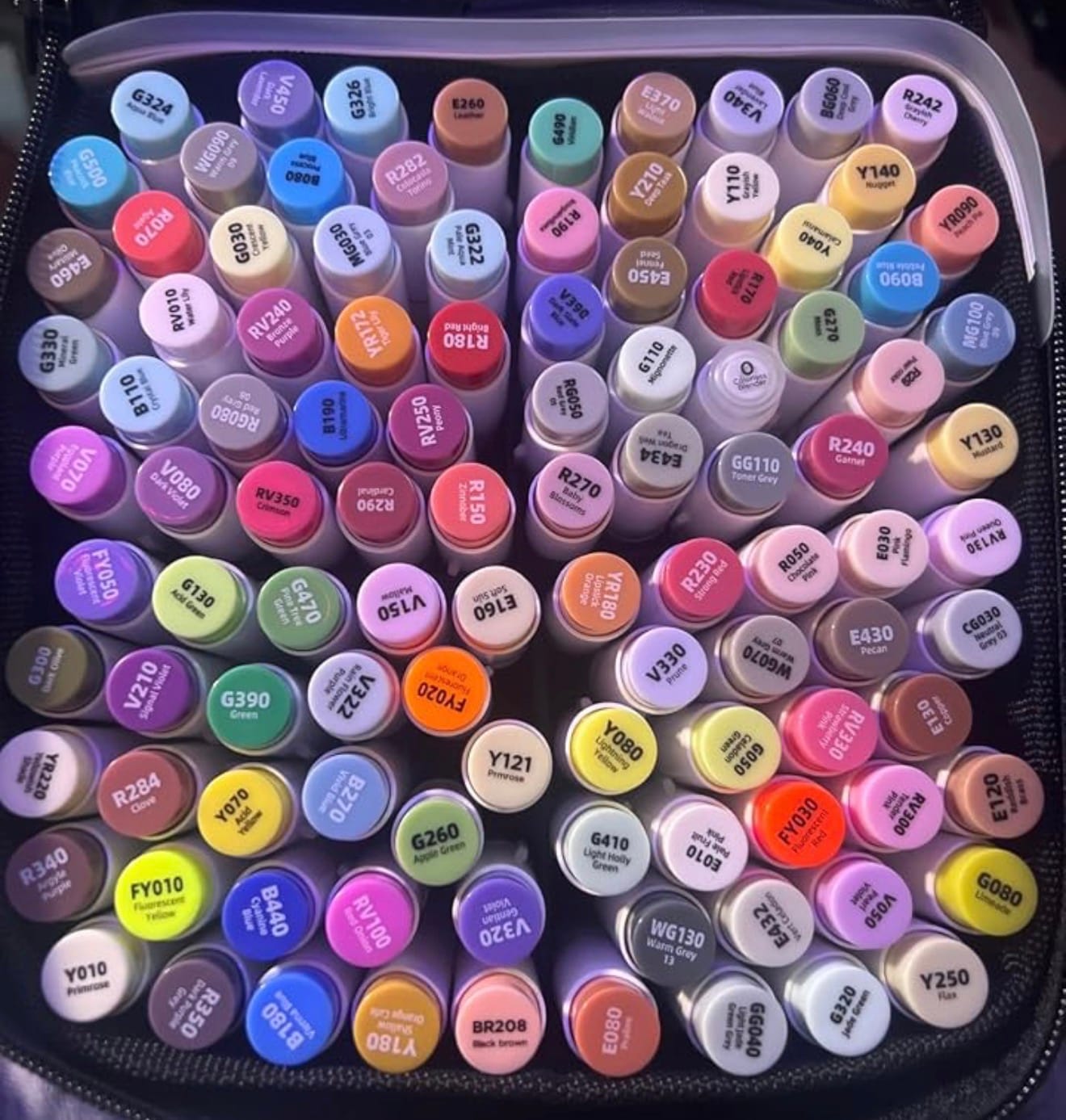Customer photo review of Ohuhu Honolulu 120 Colors Dual Tips Alcohol Art Markers (New Color Codes)