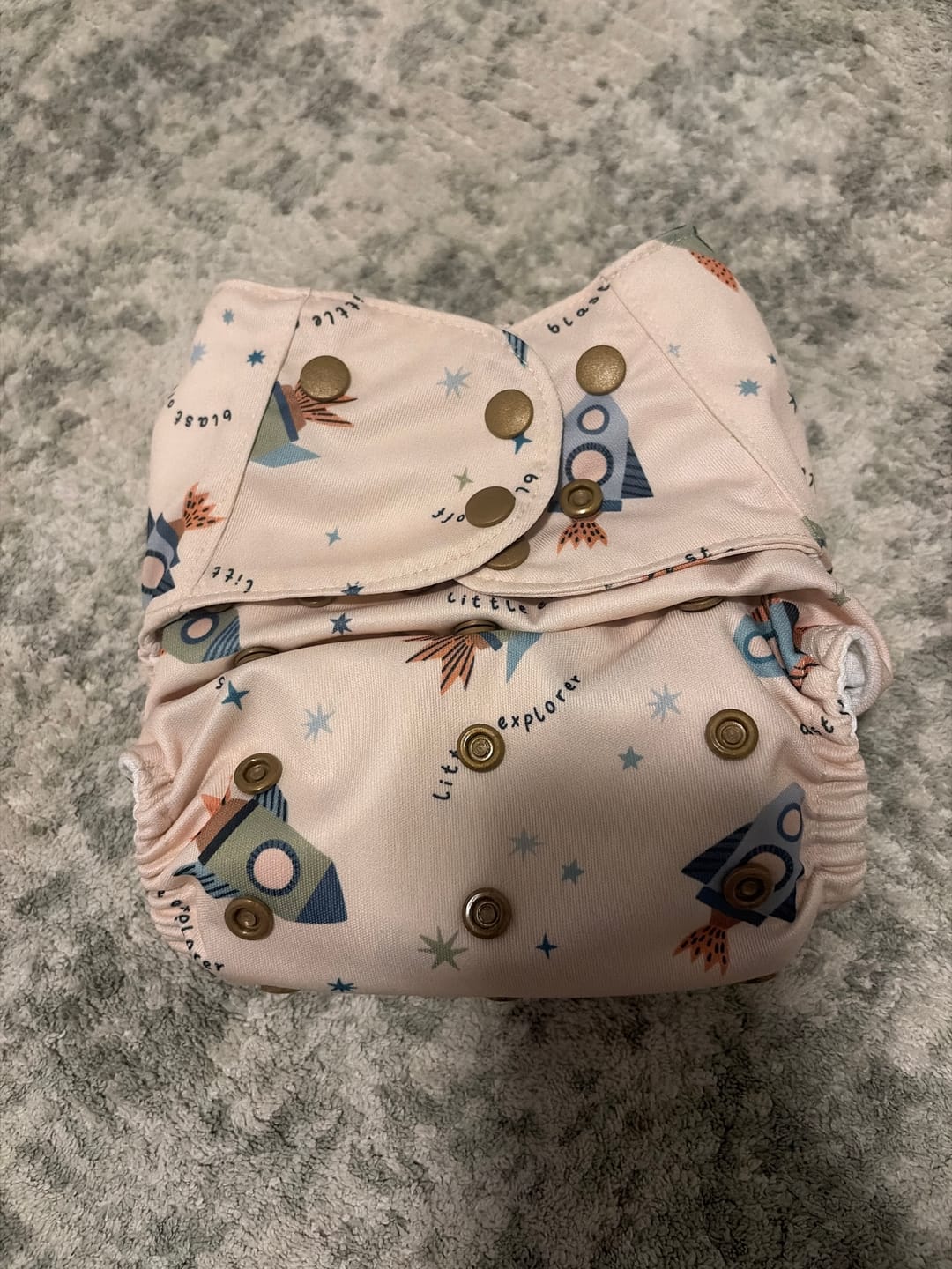 Customer photo review of Luxe Pocket Cloth Diaper with Dual Inner Gussets and Athletic Wicking Jersey