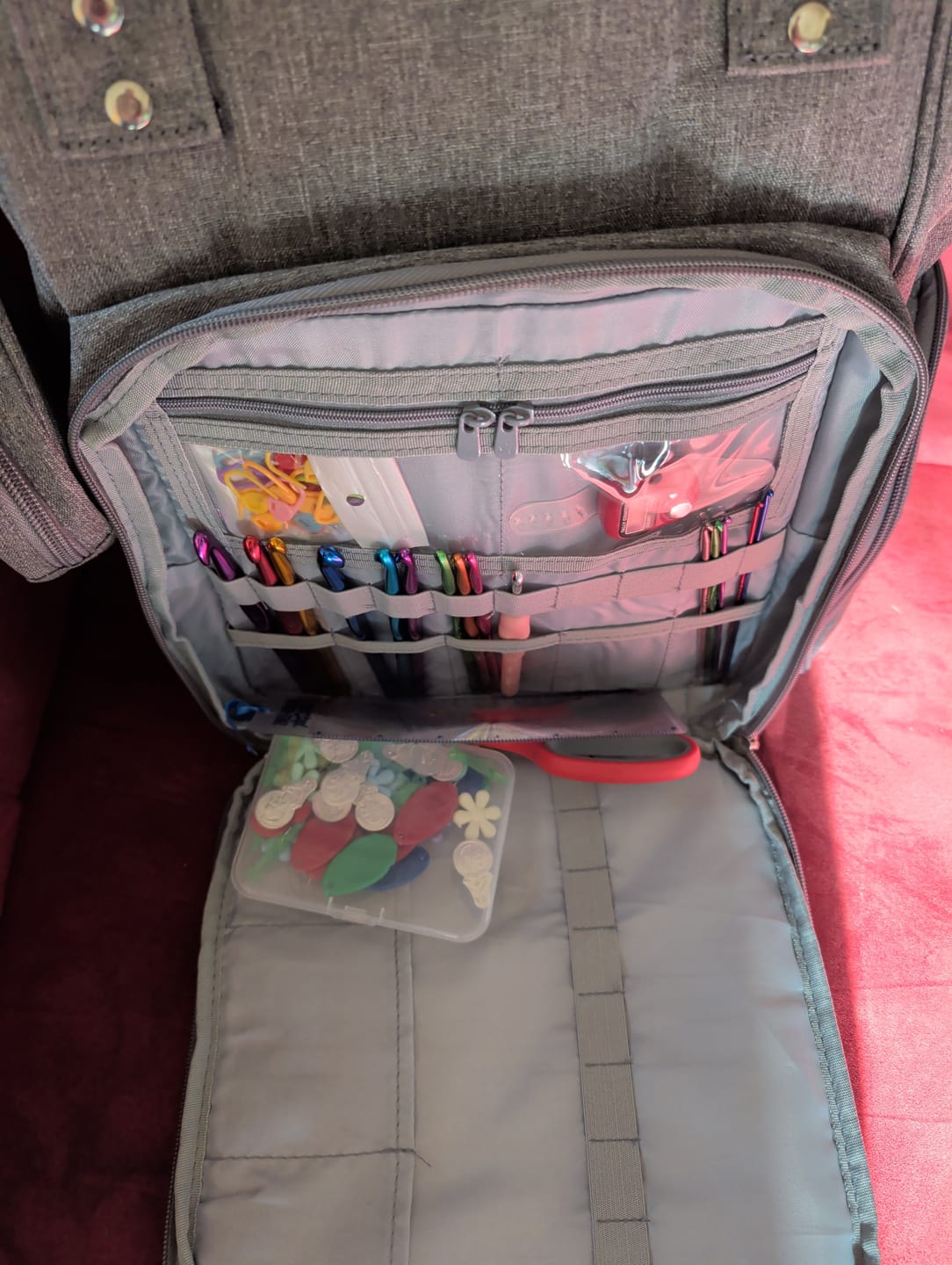 Customer photo review of Knitting and Crochet Organizer Backpack