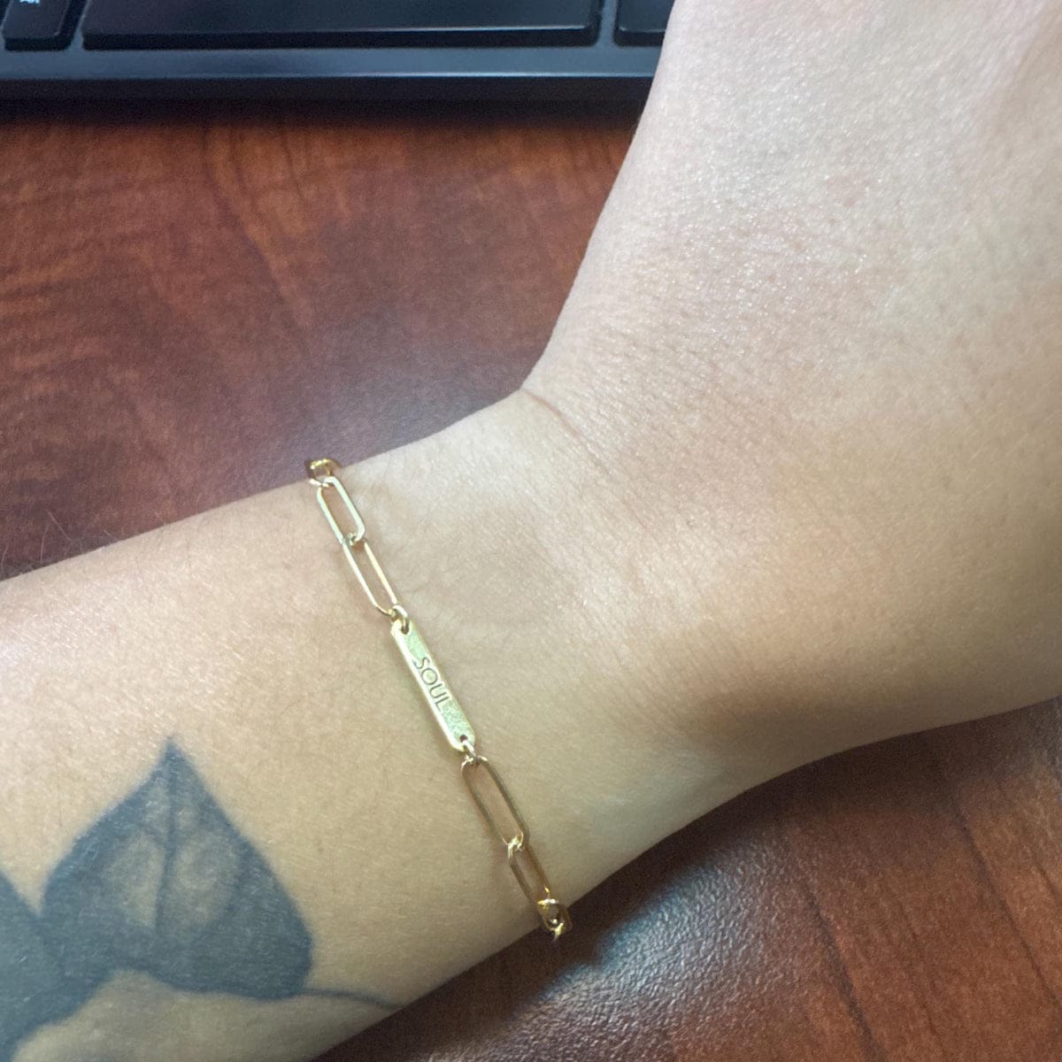 Customer photo review of Personalized bracelet with engravings