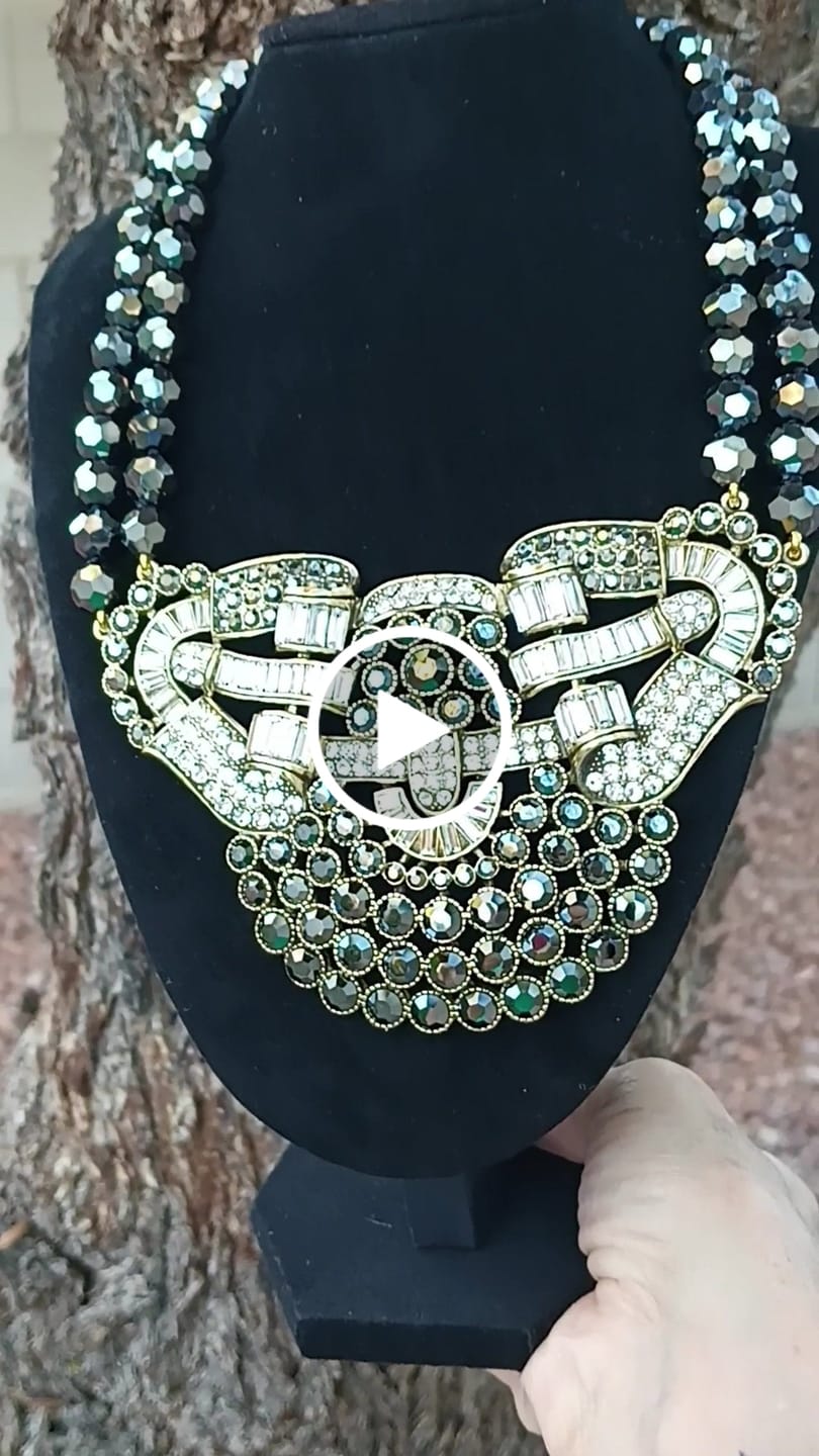 Customer video review of HEIDI DAUS® "Guilty Pleasure" Beaded Crystal Art Deco Statement Necklace