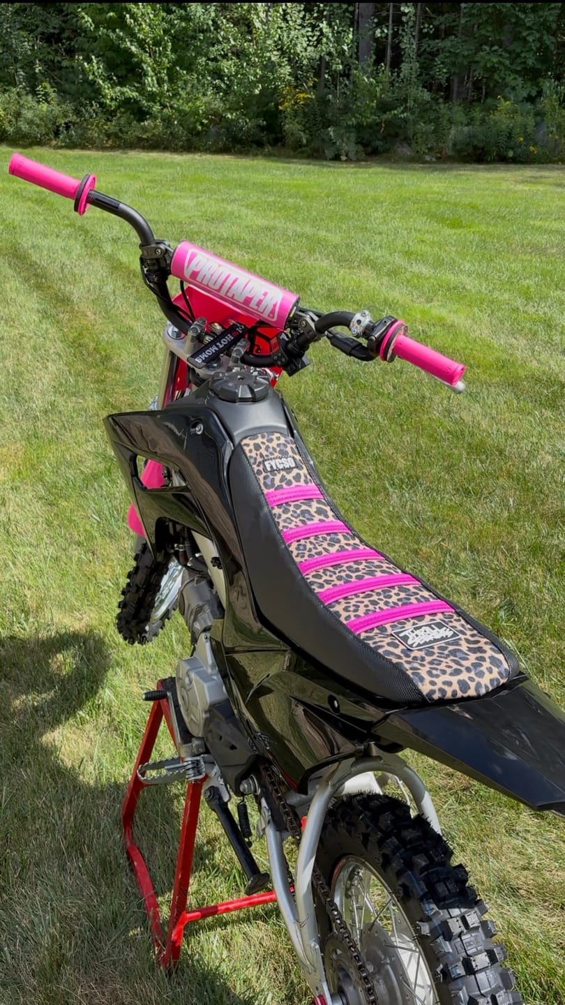 Customer photo review of Custom Seat Cover: 2023 Honda CRF110F