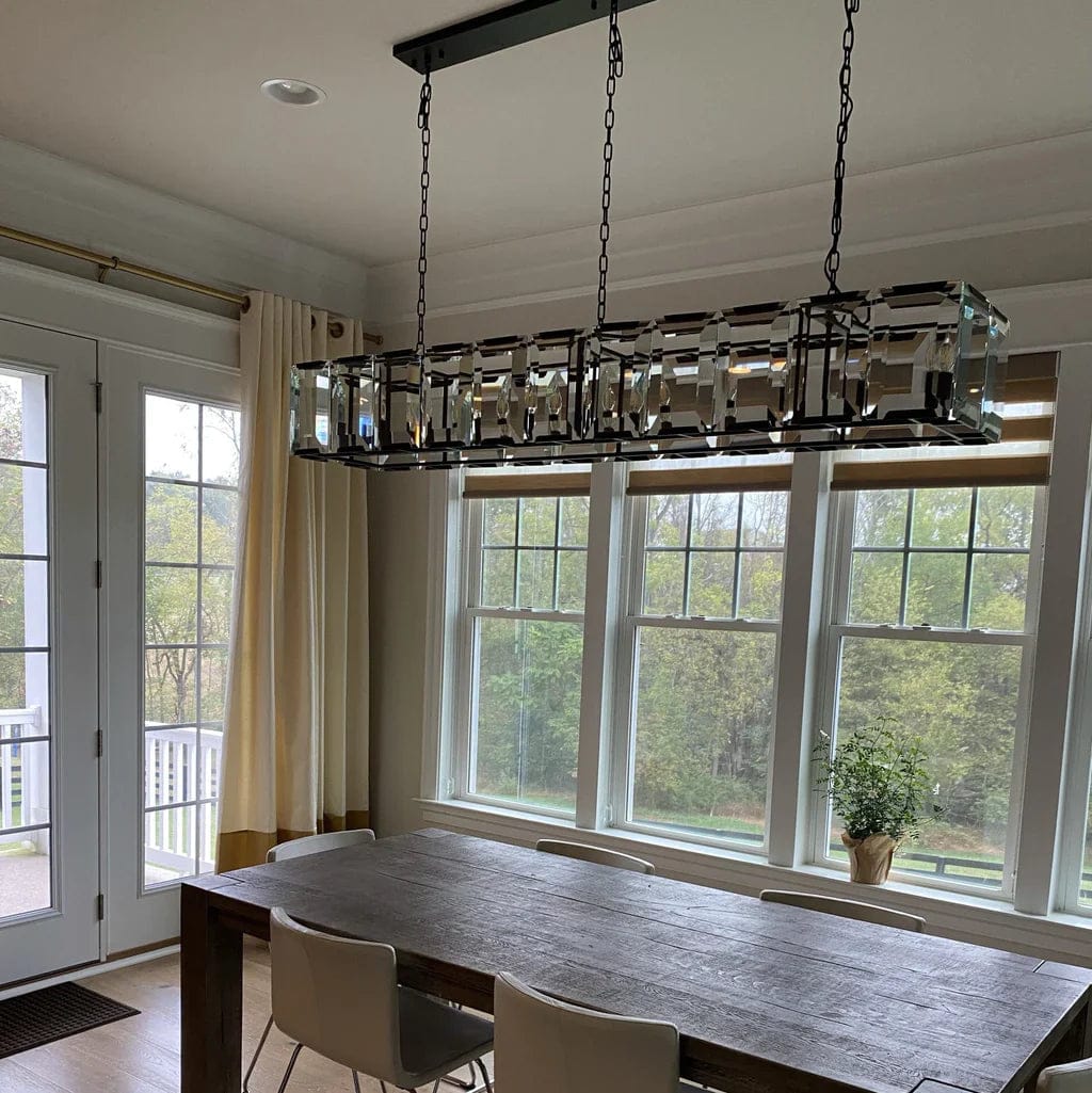 Customer photo review of Horlow Crystal Rectangular Chandelier