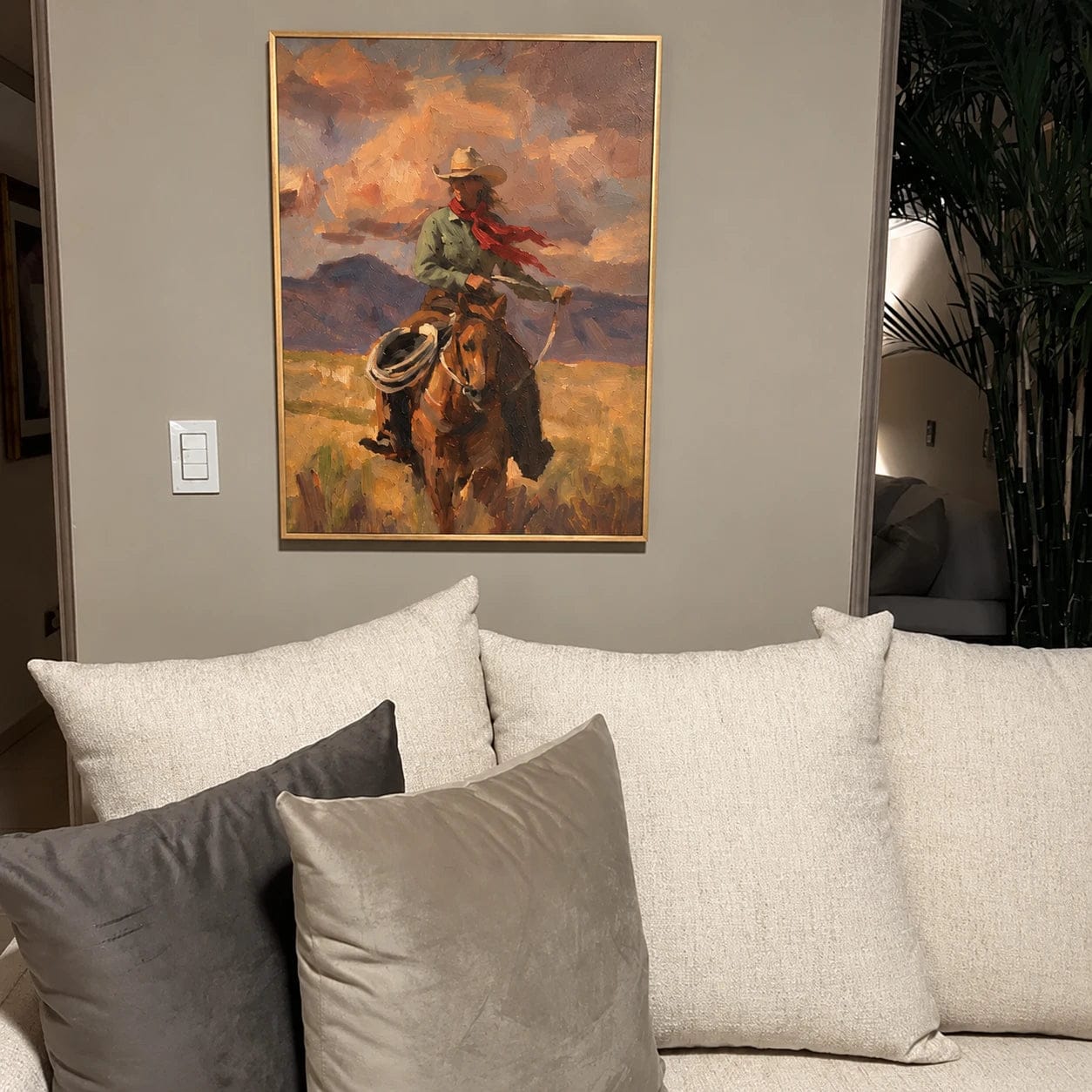 Customer photo review of Western Landscapes Art｜The Scarlet Trail Rider