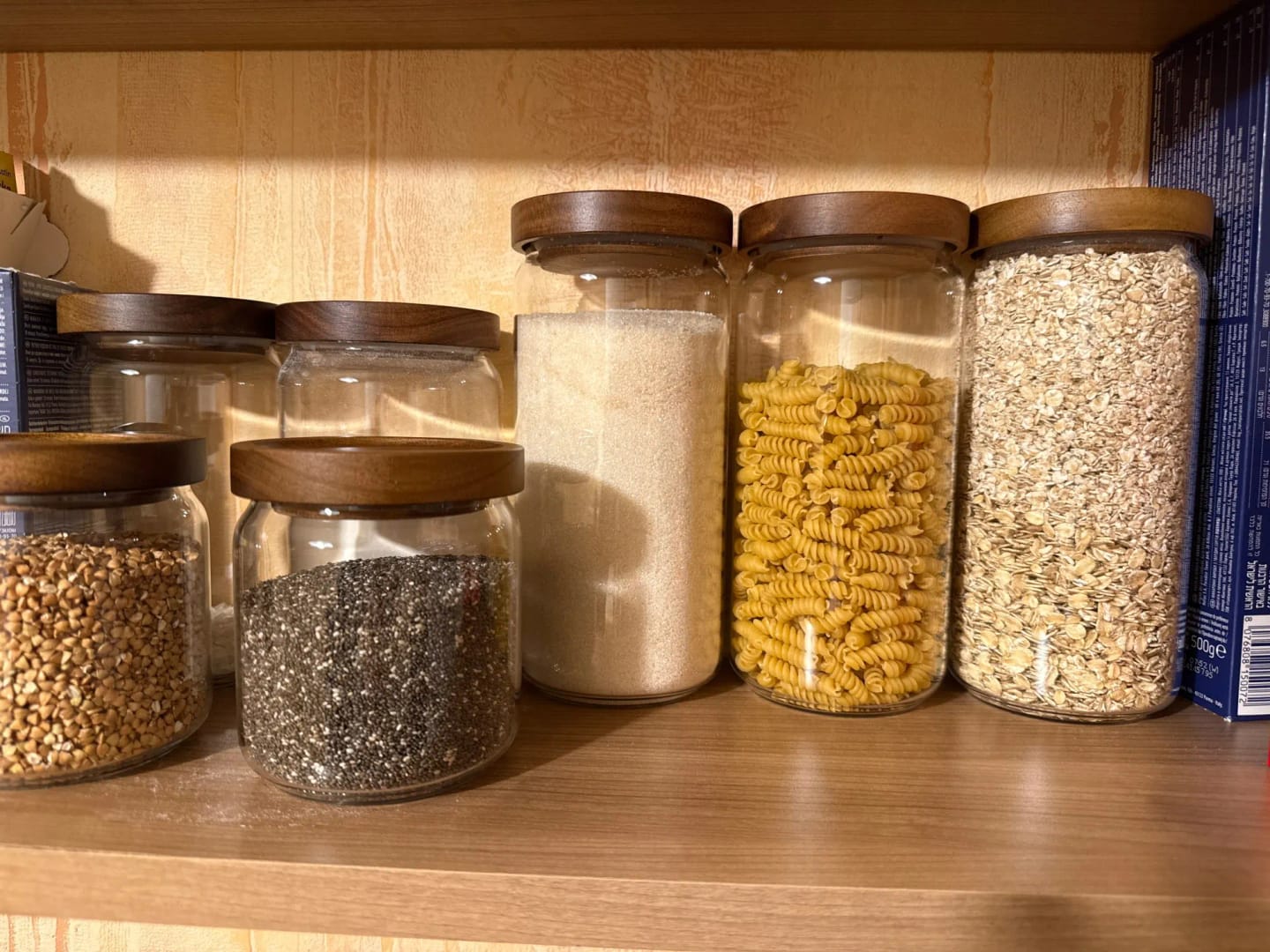 Customer photo review of Airtight Glass Canister with Wood Lid — Kitchen Storage Jar
