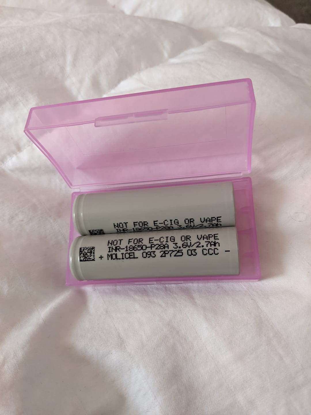 Customer photo review of Molicel P28A 18650 2800mAh 35A Battery