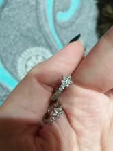 Customer photo review of Dazzling CZ Star Charm Silver-Tone Hoop Earrings