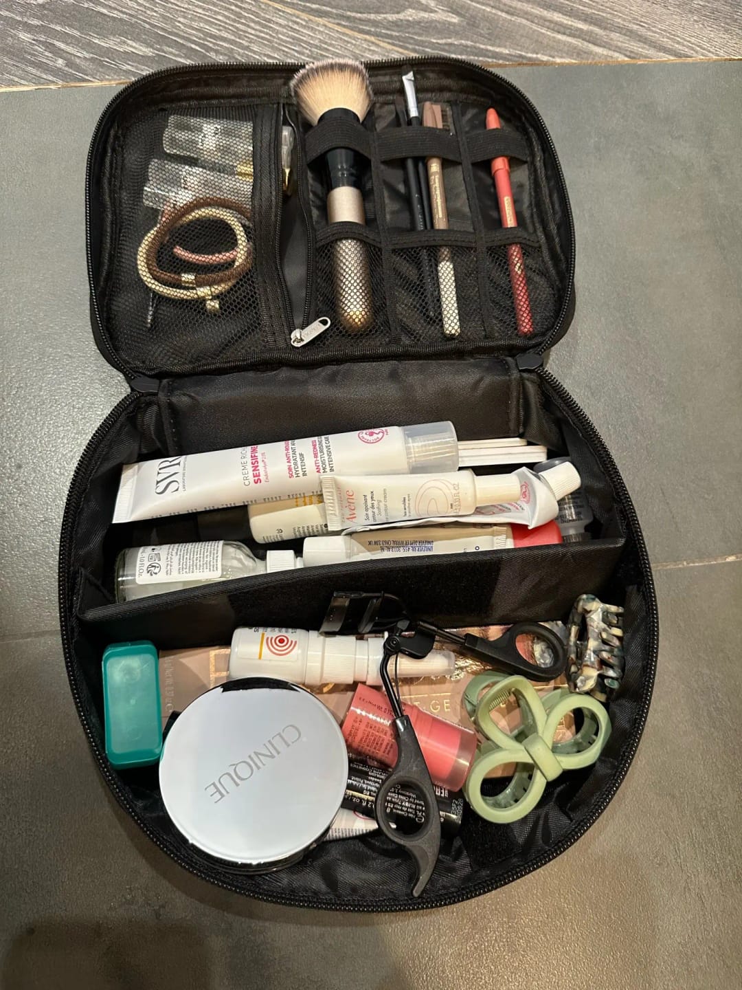 Customer photo review of Oxford Cloth Toiletry and Makeup Bag, Single or Double Layer