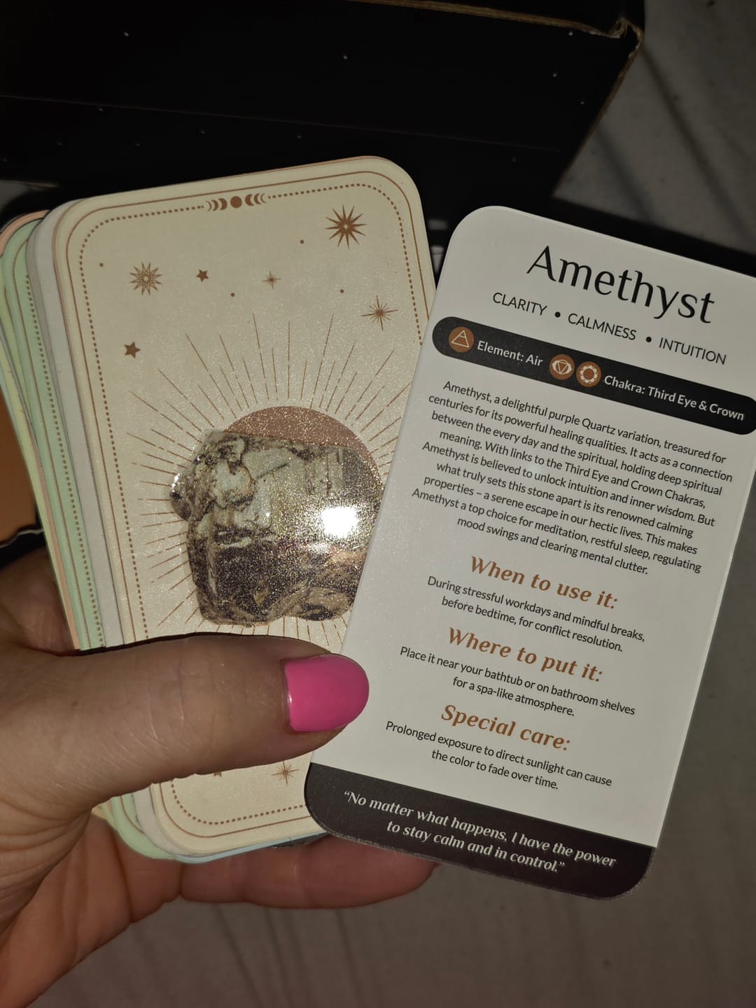 Customer photo review of The Crystal Wisdom Card Deck