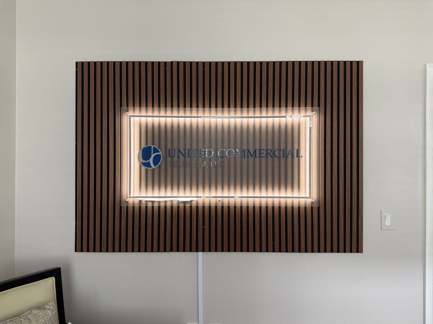 Customer photo review of Acrylic Laser Cut 3D Rectangular Logo Sign (Indoor) (S5)