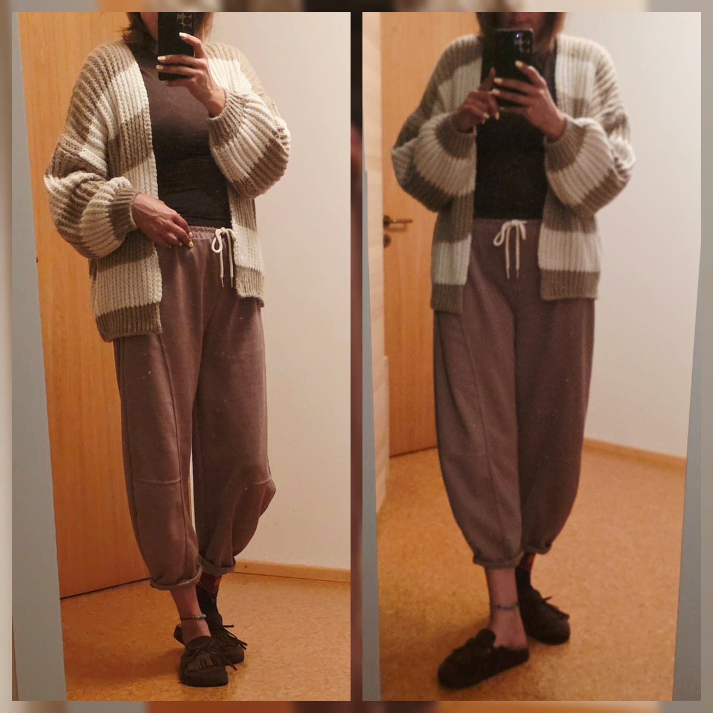 Customer photo review of Strickjacke ONLY COZY VIBES creme/soft taupe