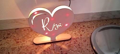 Customer photo review of Lampada Cuori Personalizzata Con Nomi Famiglia o Coppia