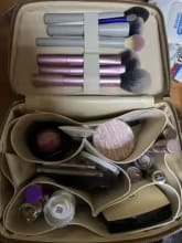 Customer photo review of Double-Layer PU Makeup and Skincare Storage Box with Zipper
