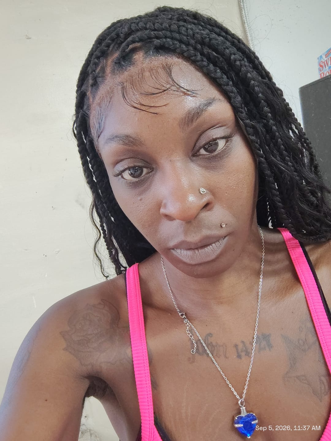 Customer photo review of 36" Lightweight Human Hair Boho Braids Full Lace HD Lace Pre Braided Glueless Wig