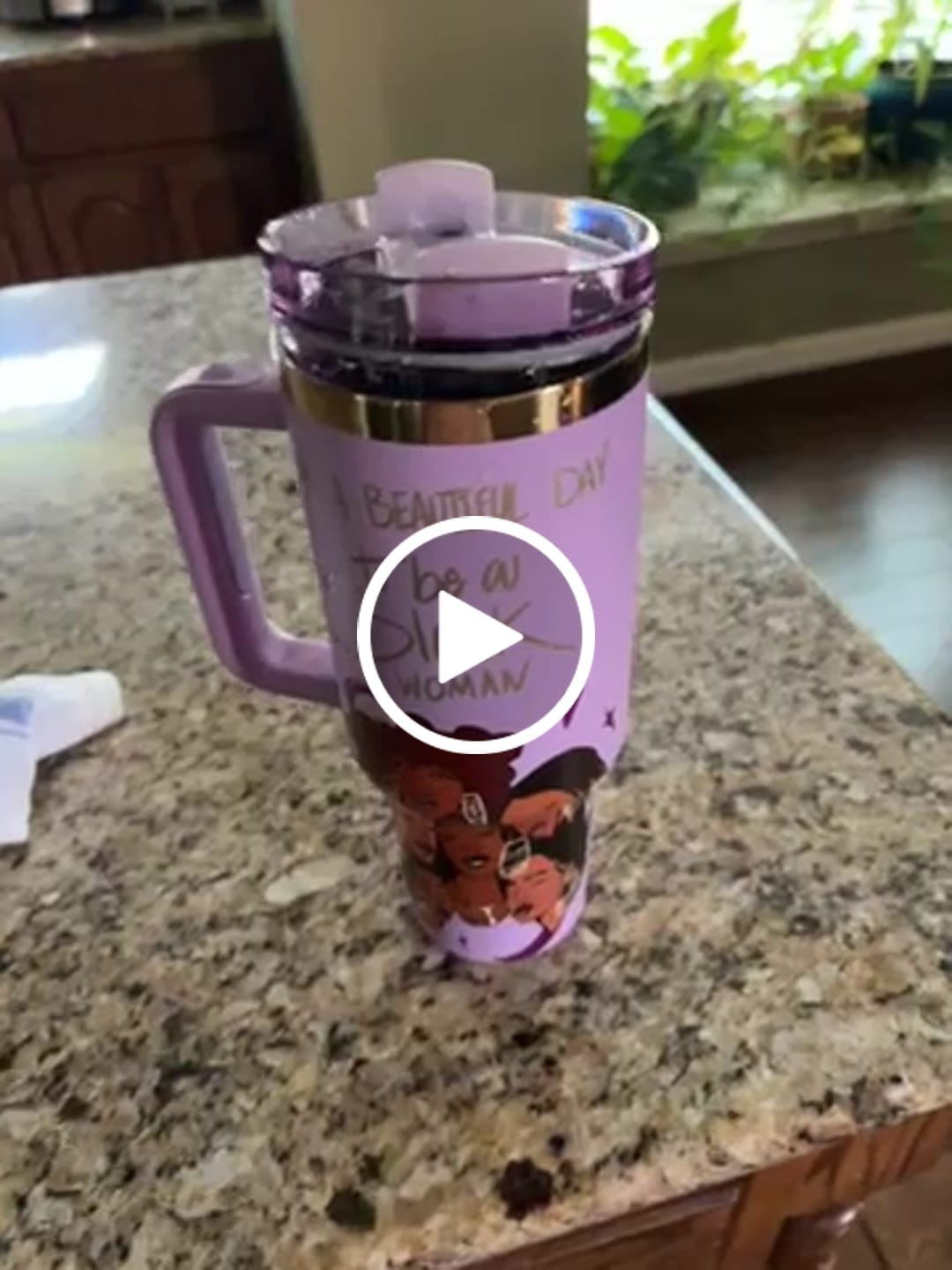 Customer video review of Limited Edition "Crème Brûlée" Purple FlowSip™ Insulated Tumbler – Pinklomein x Cecilia's House