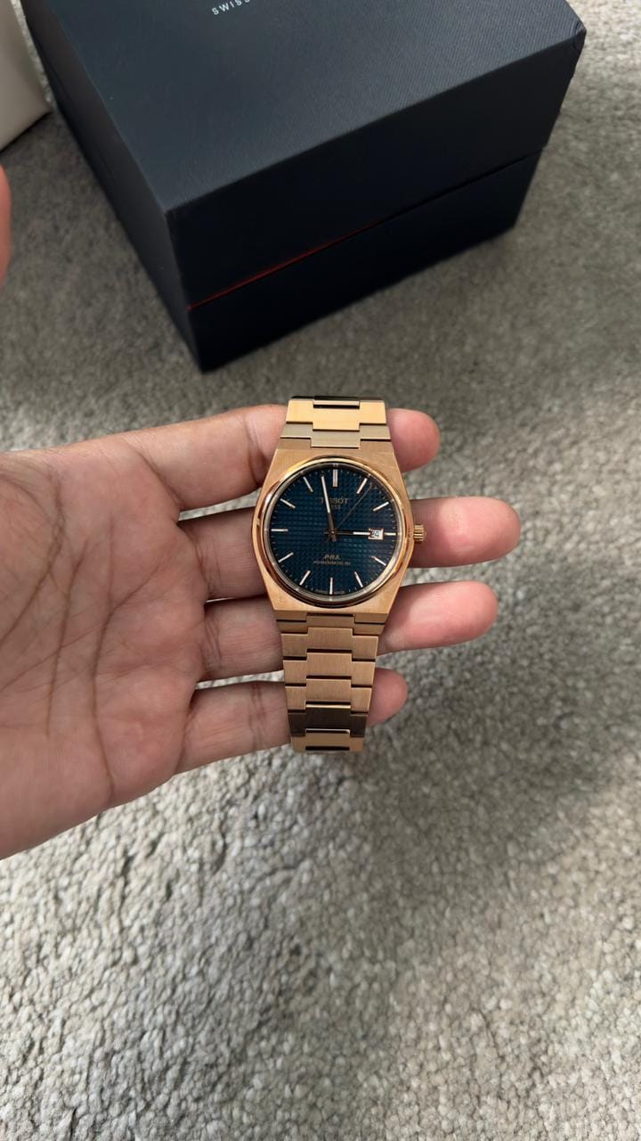 Customer photo review of Tissot PRX Powermatic 80 Rose Gold 40 MM Auto Blue Dial Watch T137.407.33.041.00
