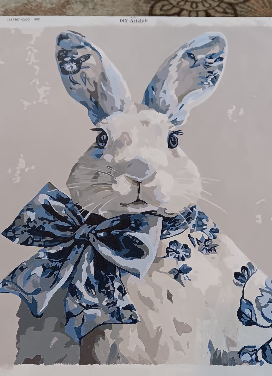 Customer photo review of Delft Blue Bunny | Paint by Number