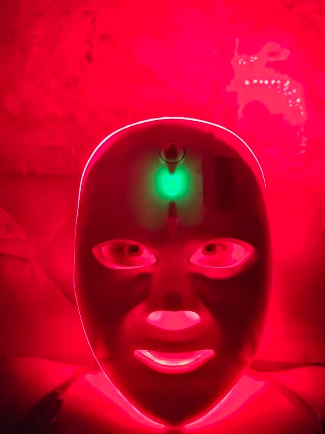 Customer photo review of Auraex LED Photon Therapy Face Mask