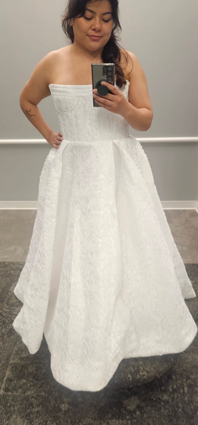 Customer photo review of Allison Ivory Brocade Gown