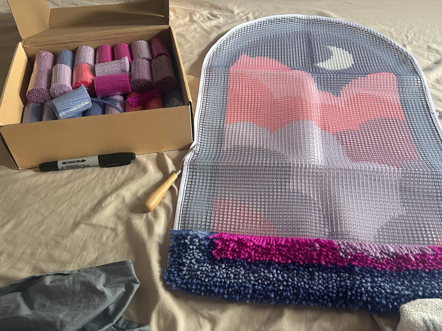 Customer photo review of Cloudy Portal - XL Latch Hook Rug Kit
