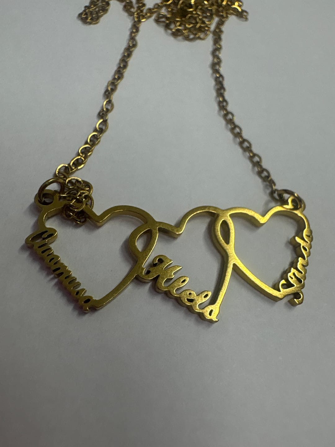 Customer photo review of Custom Heart Name Necklace