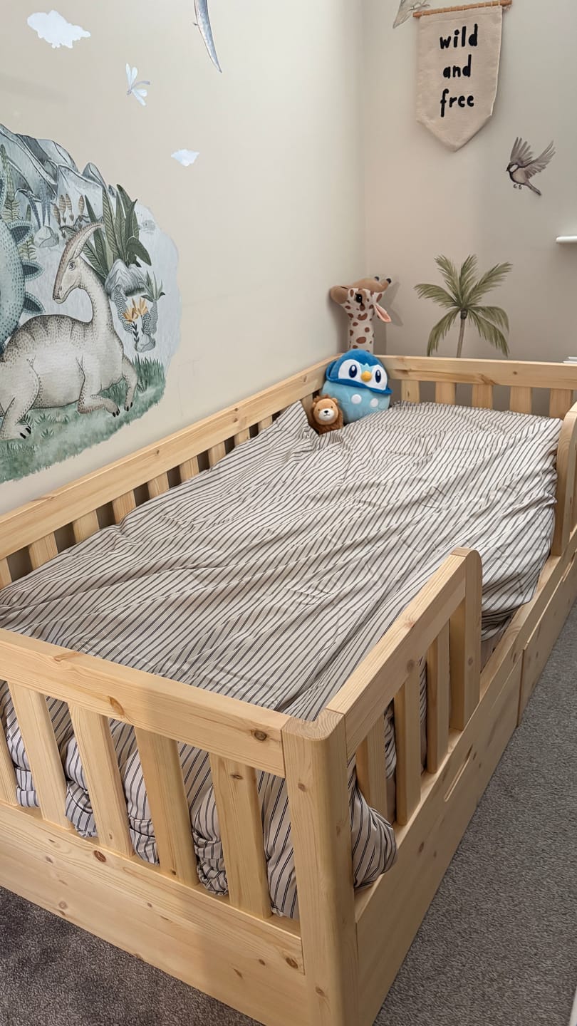 Customer photo review of Roomix Transition Toddler Bed Natural