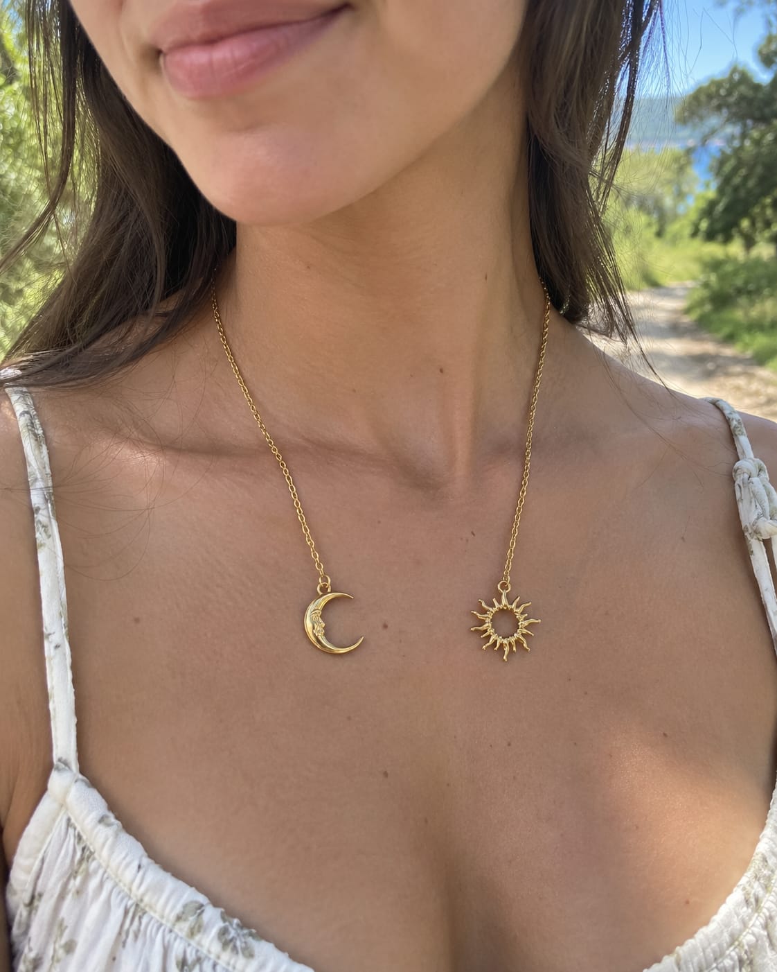 Customer photo review of Suna and Luna Necklace