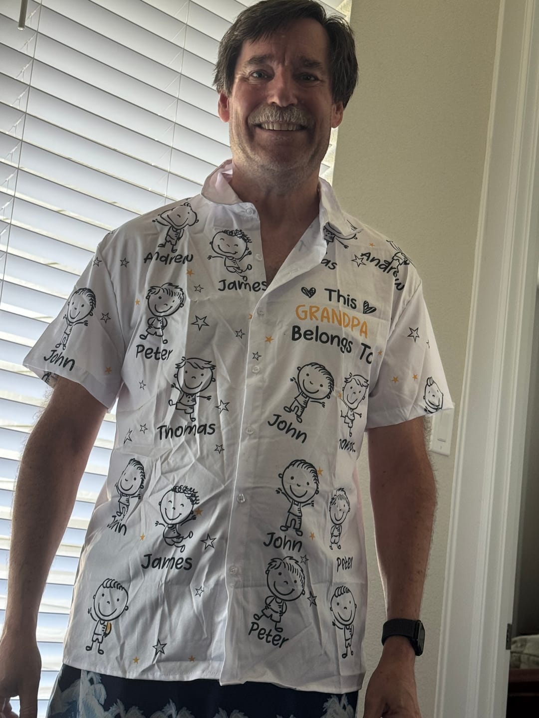 Customer photo review of Personalized Hawaiian Shirt- This Grandpa Belongs To Doodle