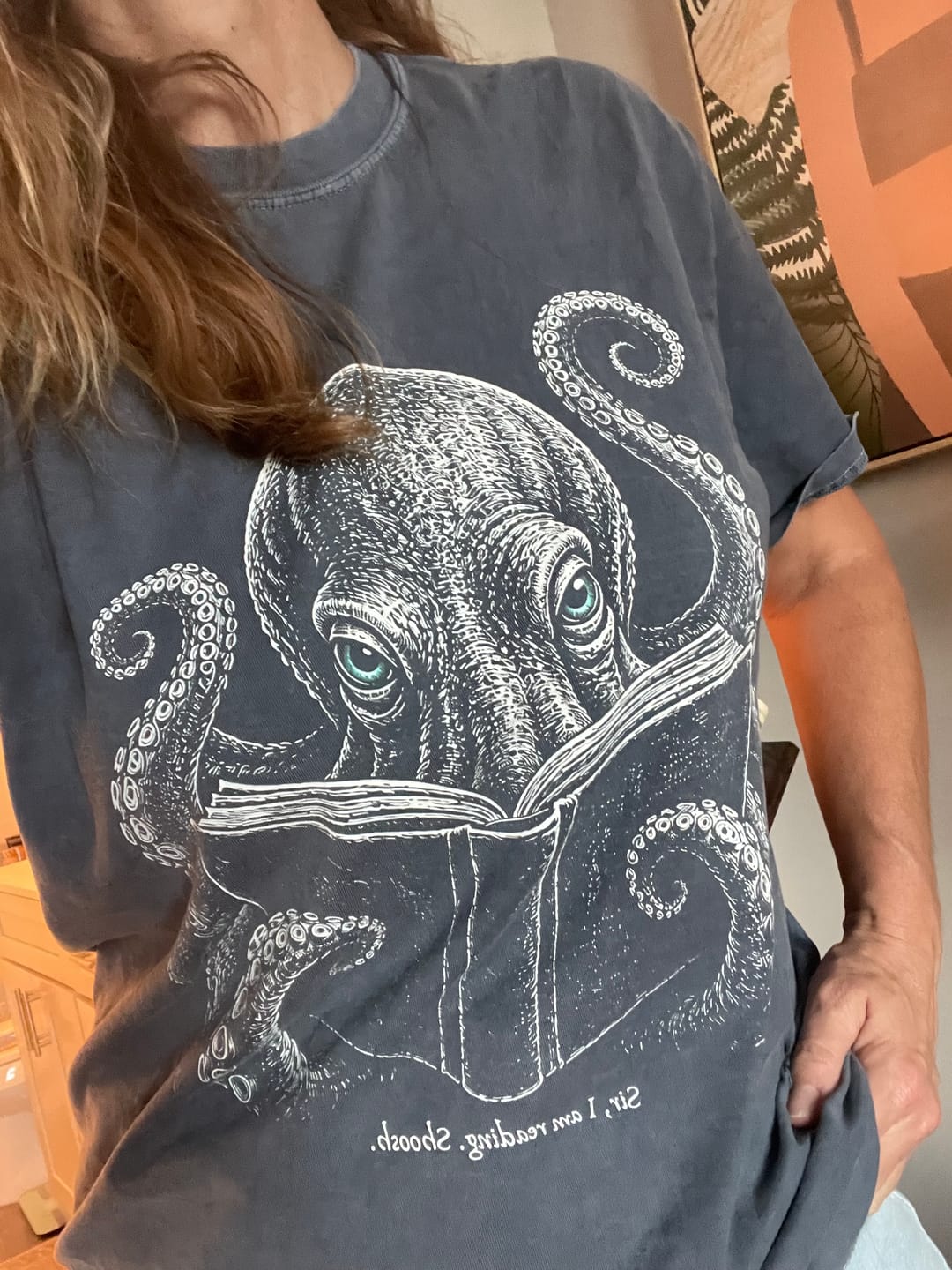 Customer photo review of Sir, I Am Reading Octopus T-Shirt
