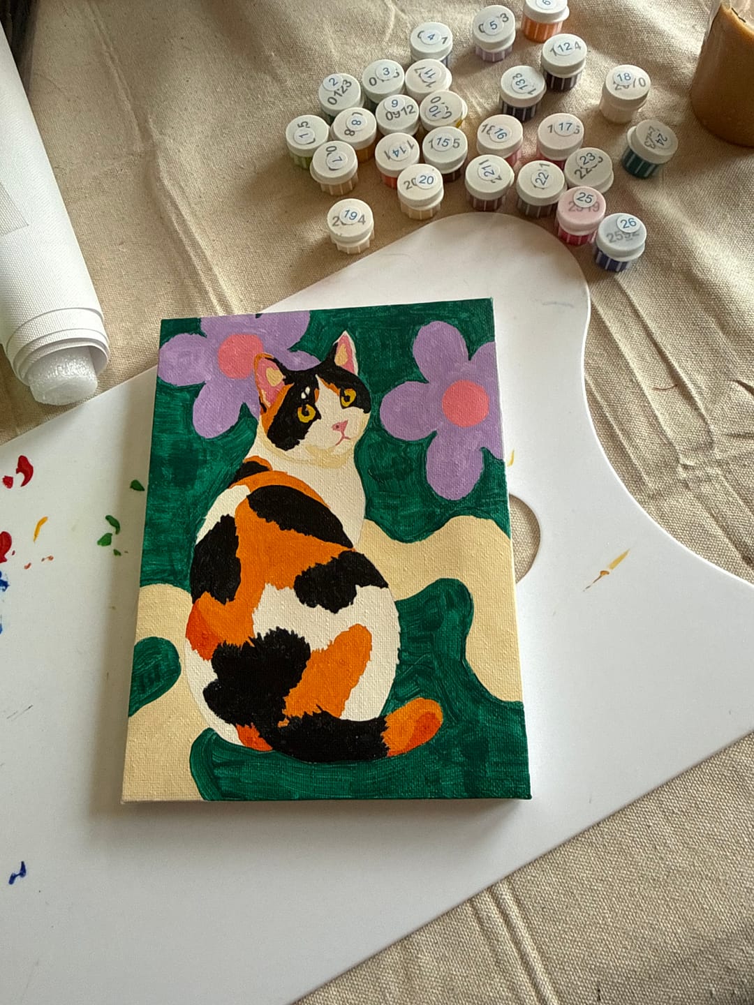 Customer photo review of 6 Mini Paintings - Feline Friends Set