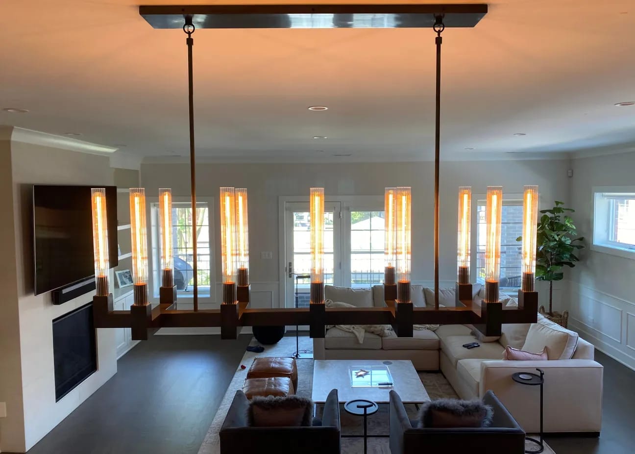 Customer photo review of Cannela Linear Chandelier