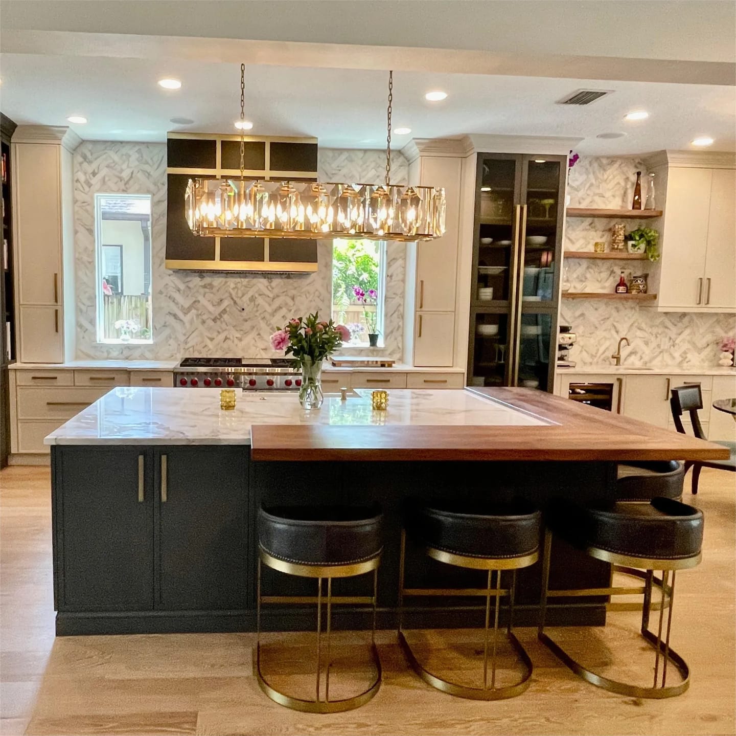Customer photo review of Horlow Crystal Rectangular Chandelier