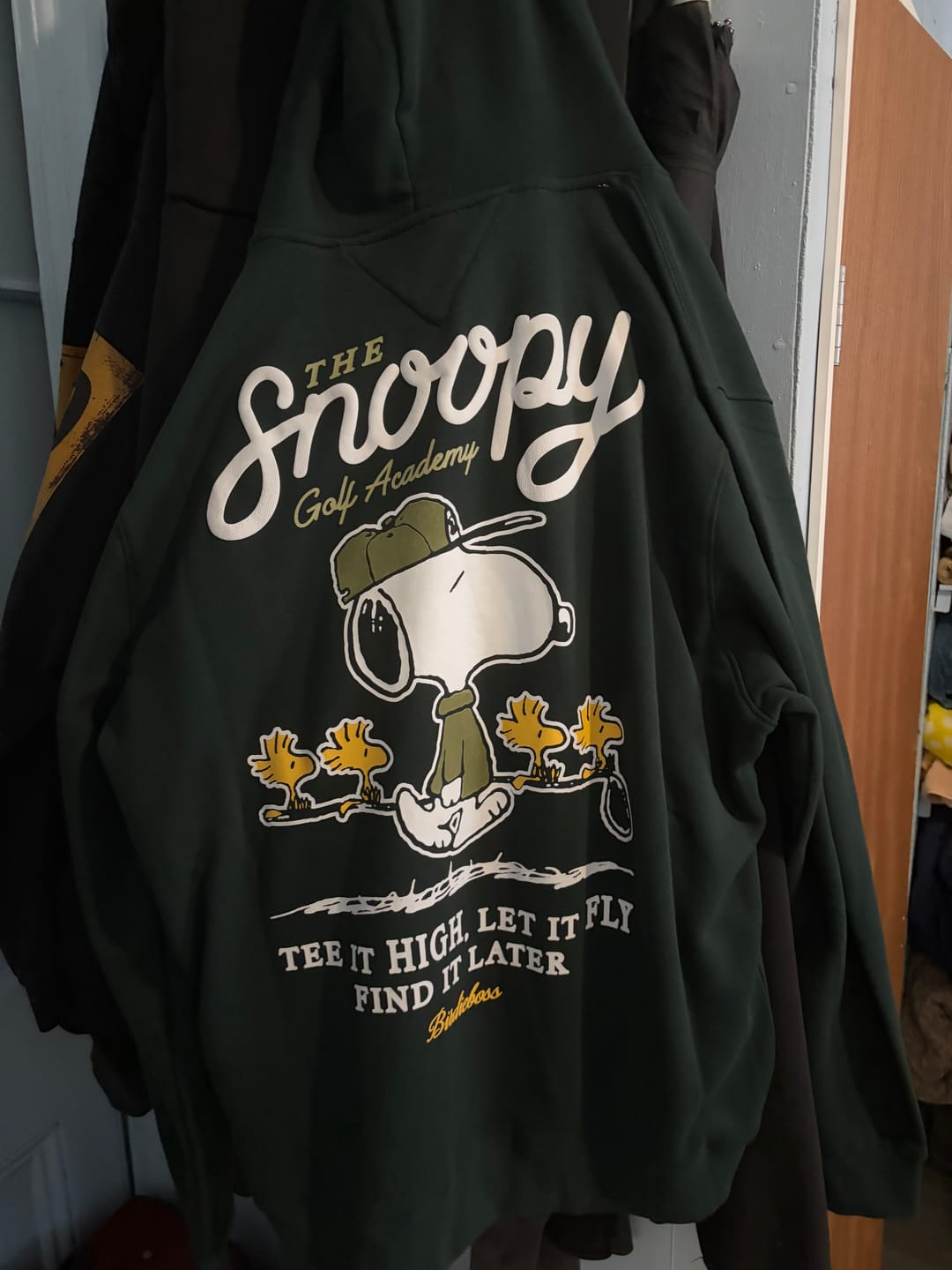 Customer photo review of Peanuts Snoopy Golf Academy Hoodie Green