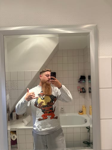 Customer photo review of Vintage 1994 Grey Taz Edwardsville Tigers Sweatshirt (L)