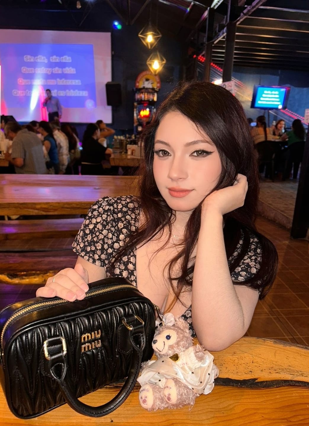 Customer photo review of Laurel Pink Brown Prescription Colored Contact Lenses