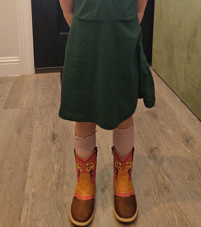 Customer photo review of "Sophie" Sunflower Toddler Boots