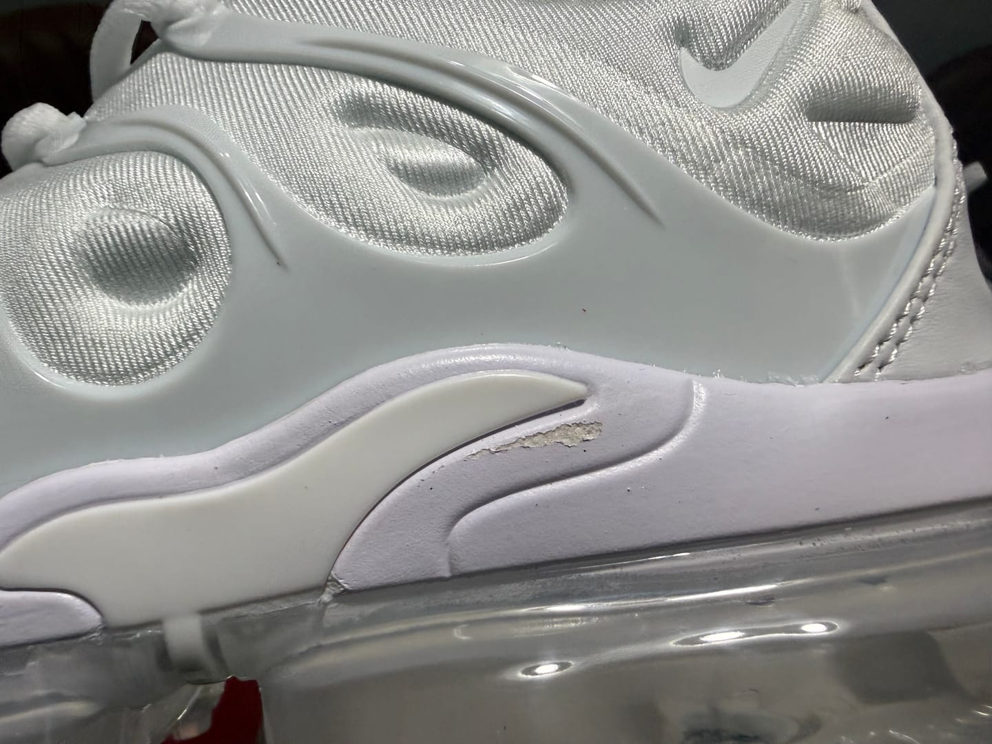 Customer photo review of Air Vapormax Plus "Triple White"