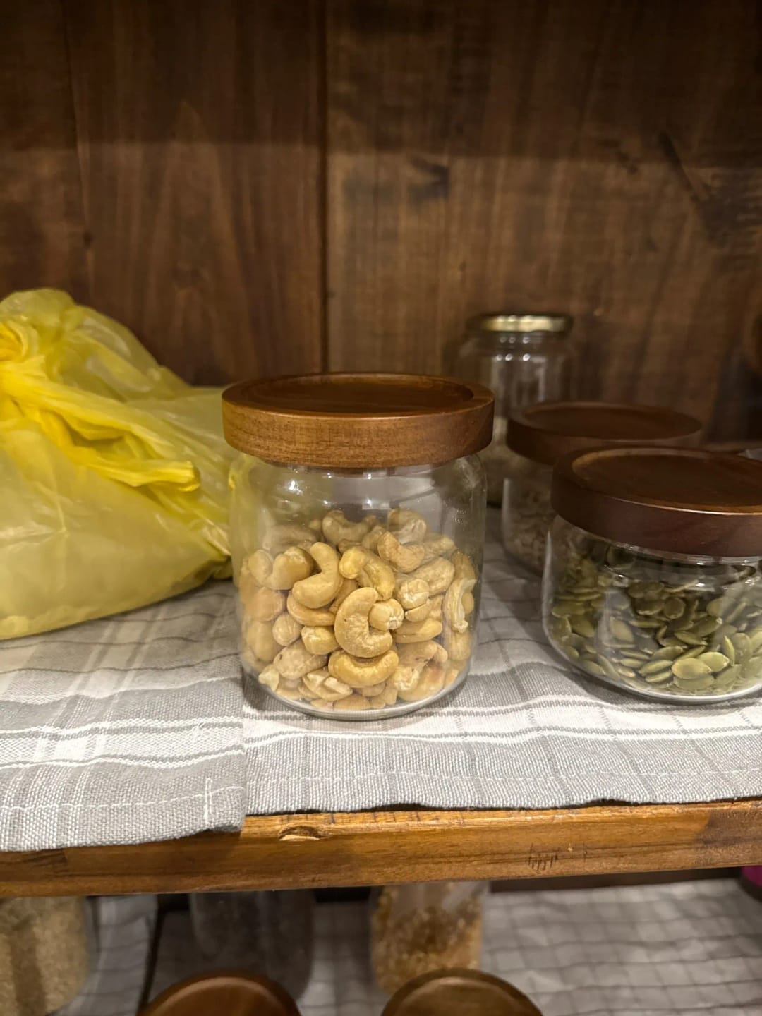 Customer photo review of Airtight Glass Canister with Wood Lid — Kitchen Storage Jar