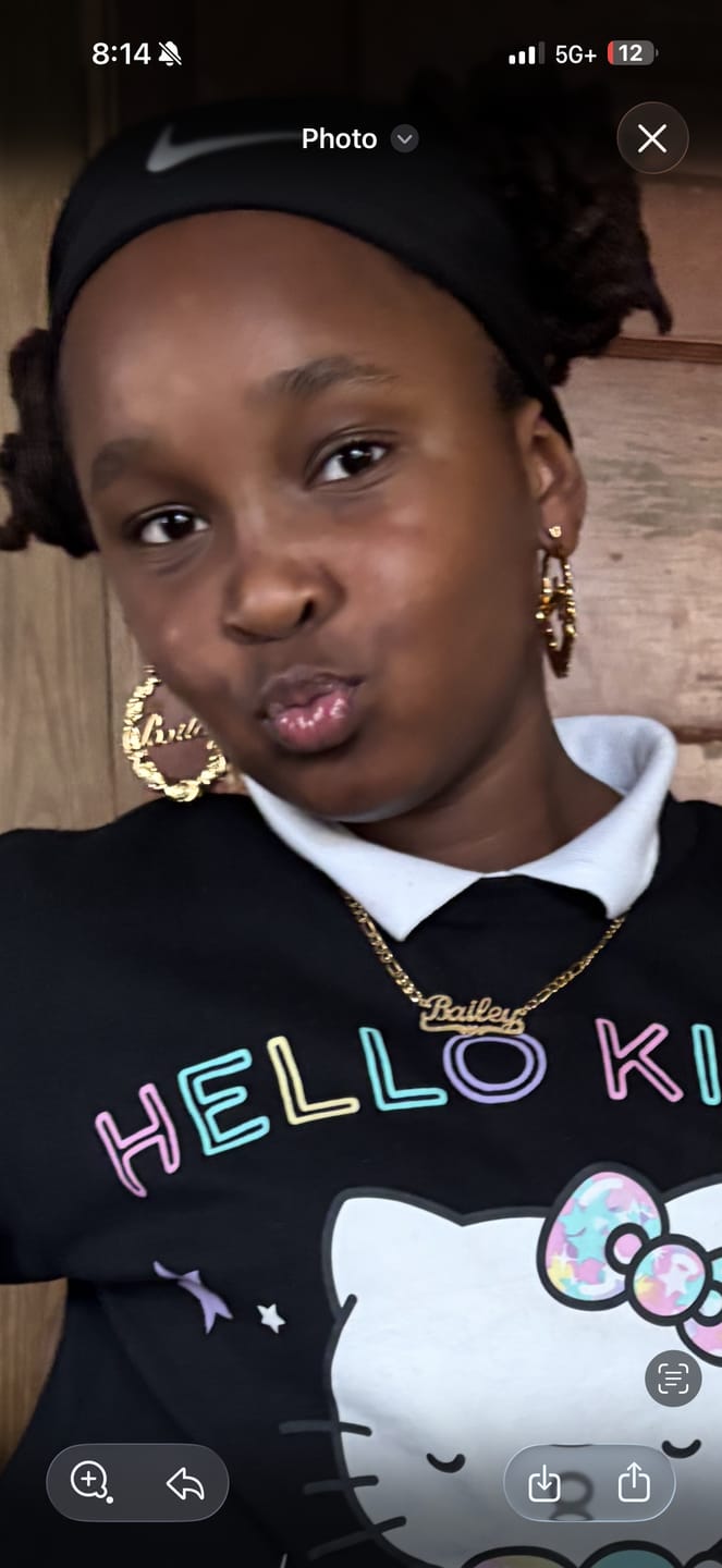 Customer photo review of Double Plated Bamboo Name Hoop Earrings
