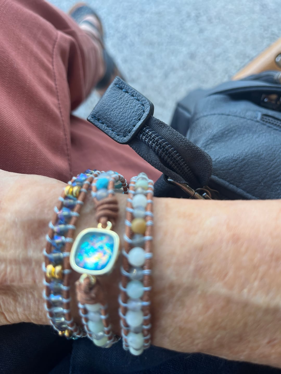 Customer photo review of Square Opal Healing Wrap Bracelet