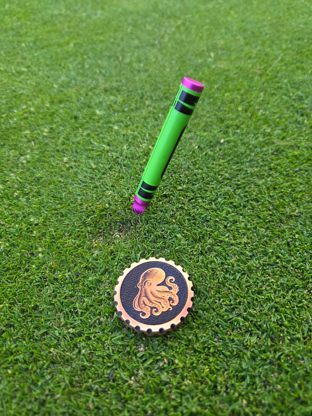 Customer photo review of 🍉 Slice Free Crayon Golf Divot Tool (Melon)