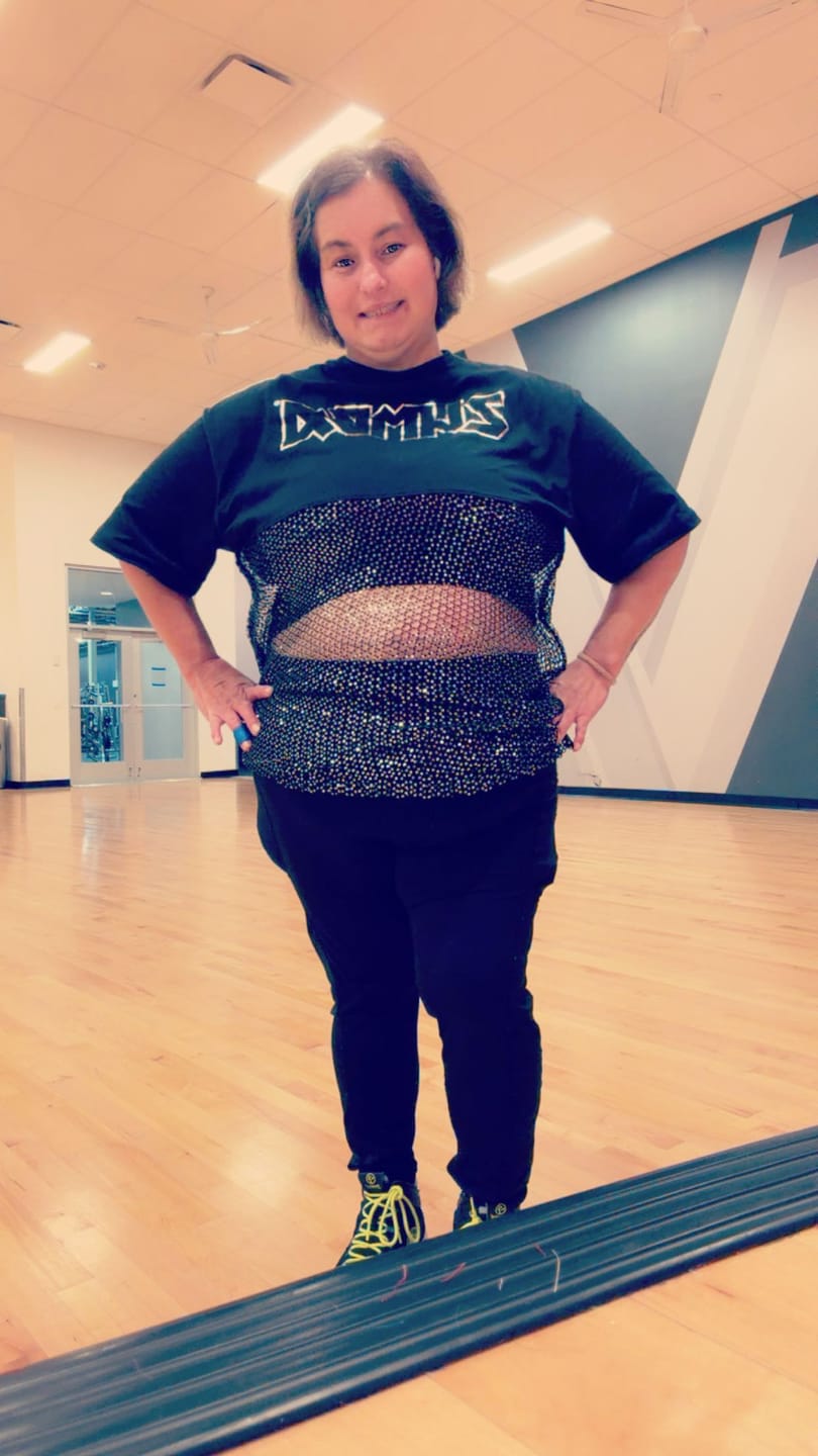 Customer photo review of Rock 'n' Roll Oversized Long Mesh Top