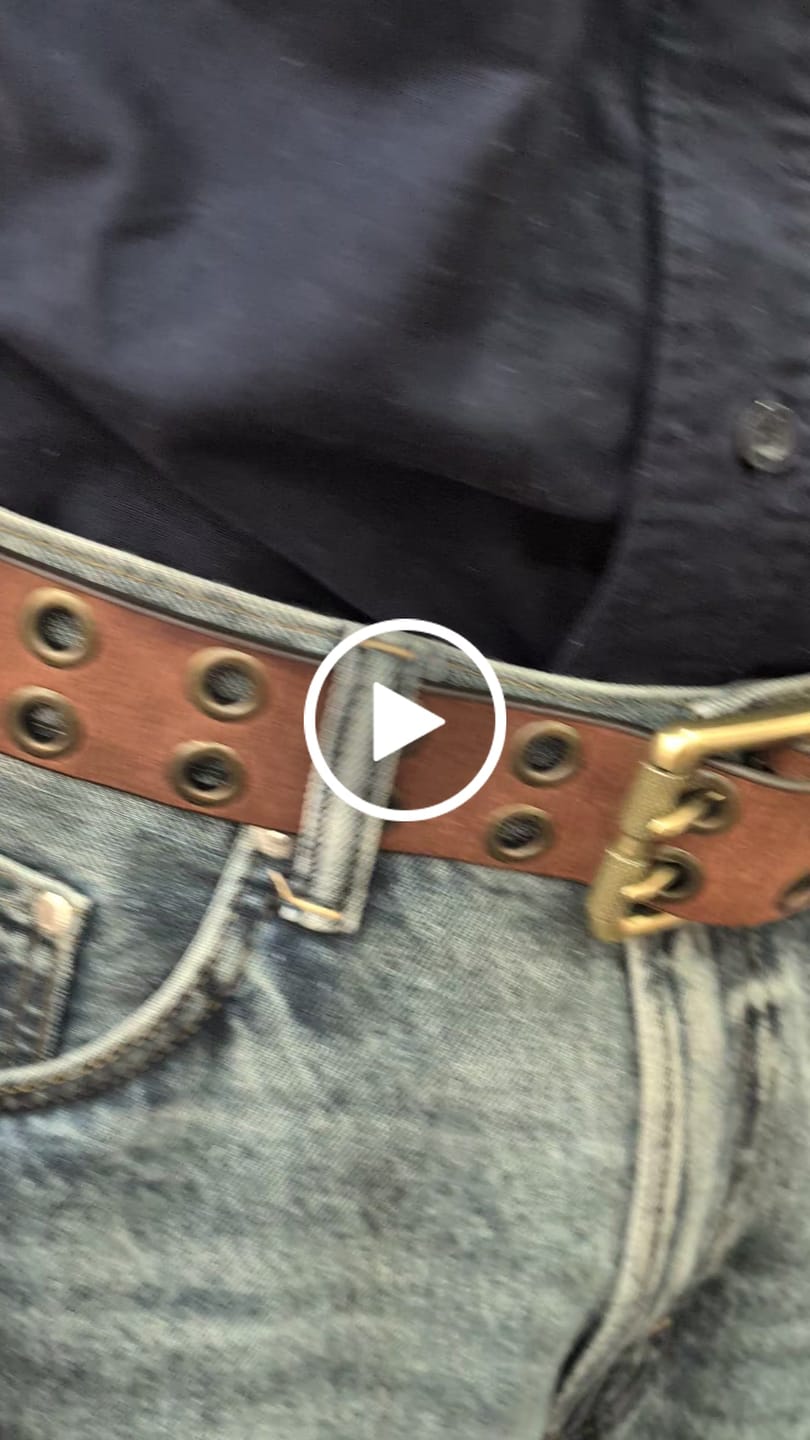 Customer video review of Brixton - Vintage Brown Double Grommet 100 % Full Grain Leather Belt