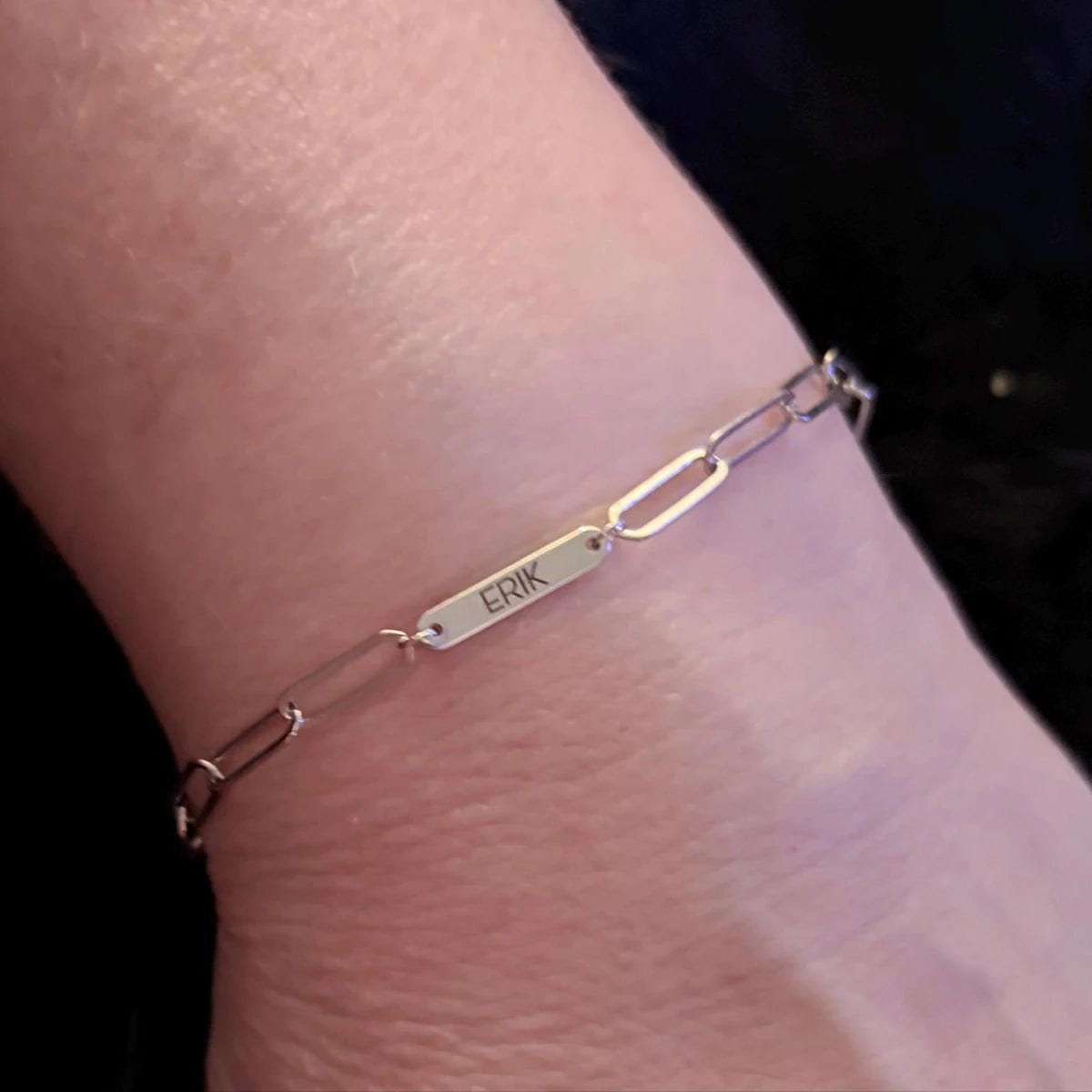 Customer photo review of Personalized bracelet with engravings