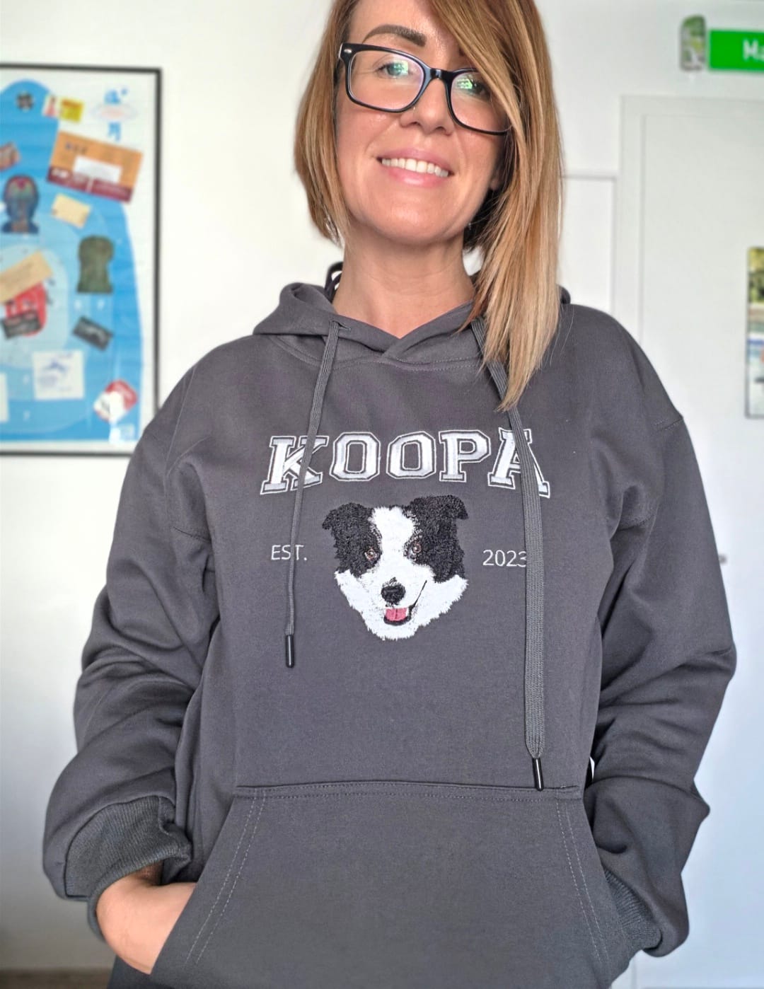 Customer photo review of Custom Pet Embroidered Campus Stitch Hoodie