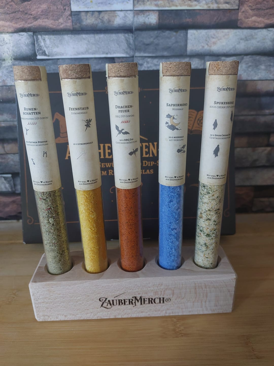 Customer photo review of Alchemisten-Set - 5er Gewürz- und Dipset im Reagenzglas