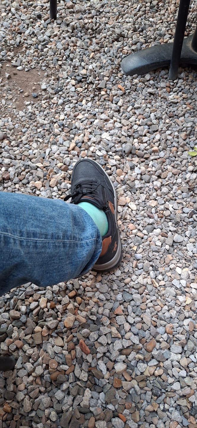 Customer photo review of Essential Compression Socks Warm Taupe