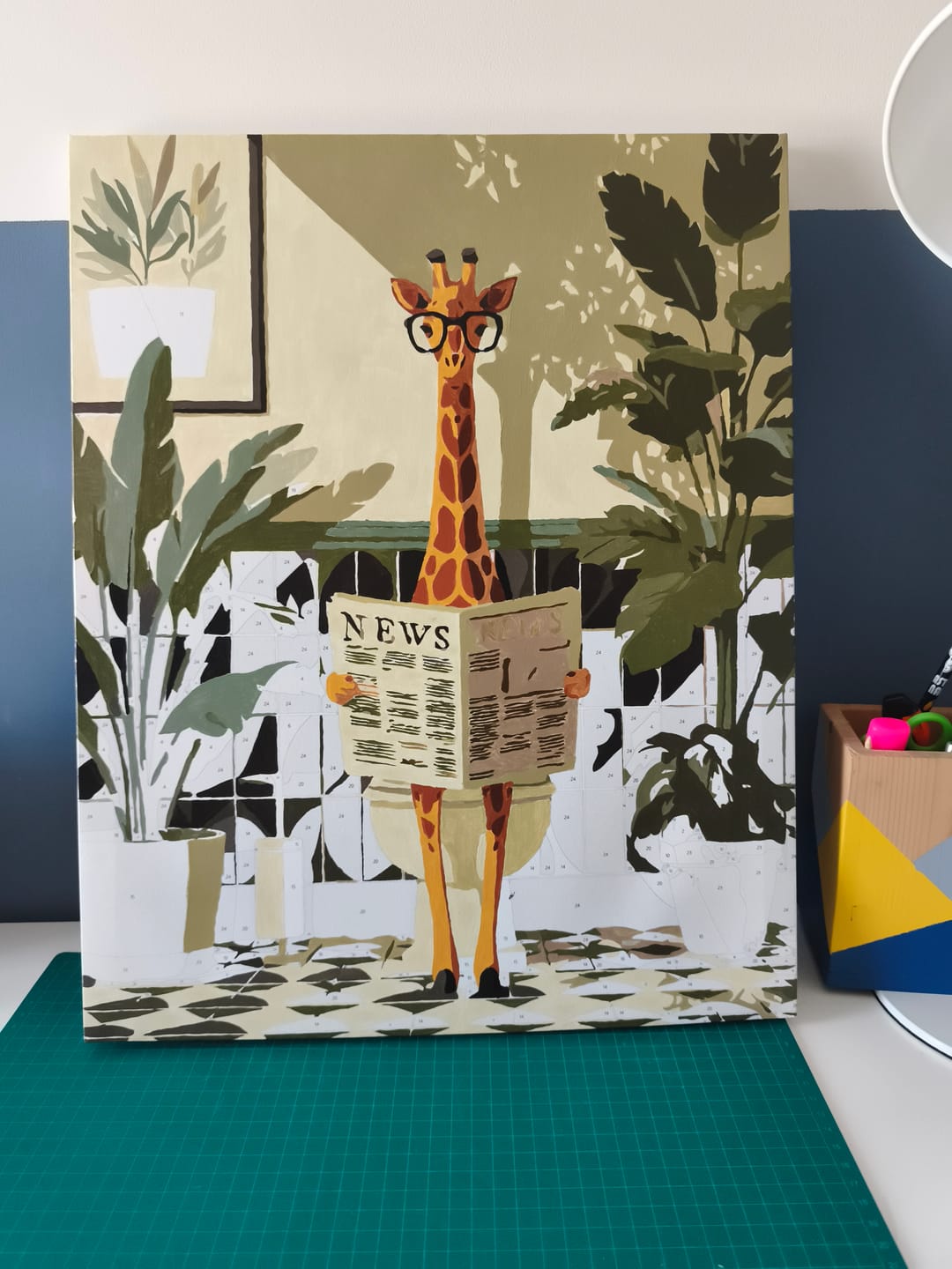 Customer photo review of Giraffe News | Paint by Number