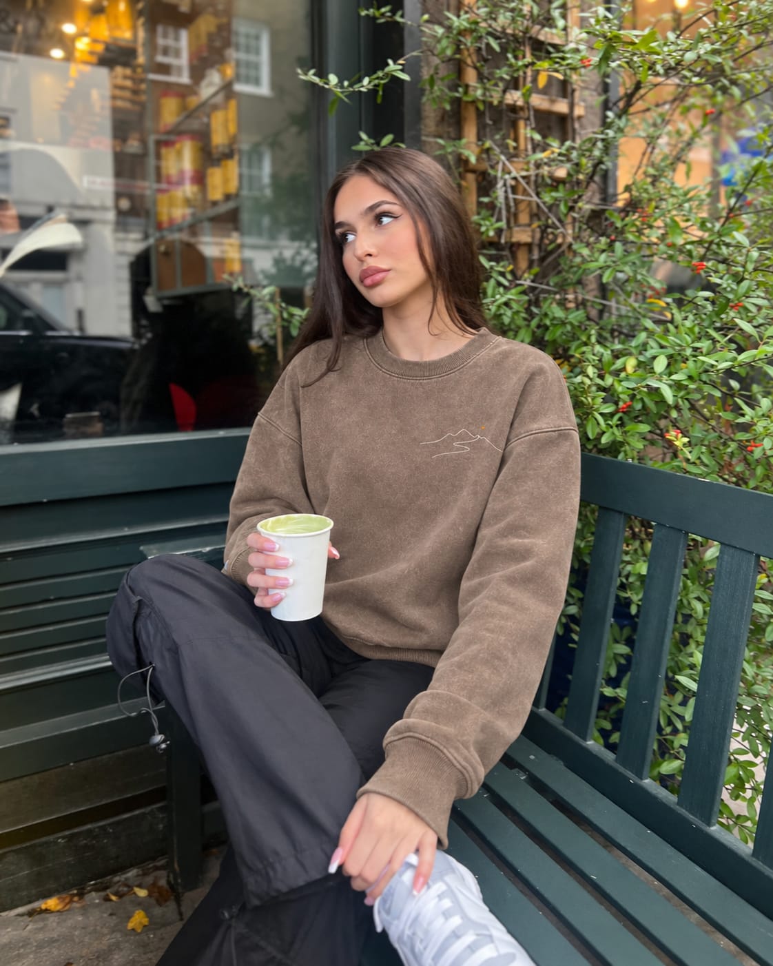 Customer photo review of Go Where You Feel Most Alive Washed Graphic Sweatshirt